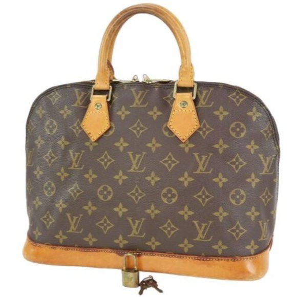 Used Brown Louis Vuitton Authentic Alma MM Monogram Canvas Top Handle  Handbag Houston,TX